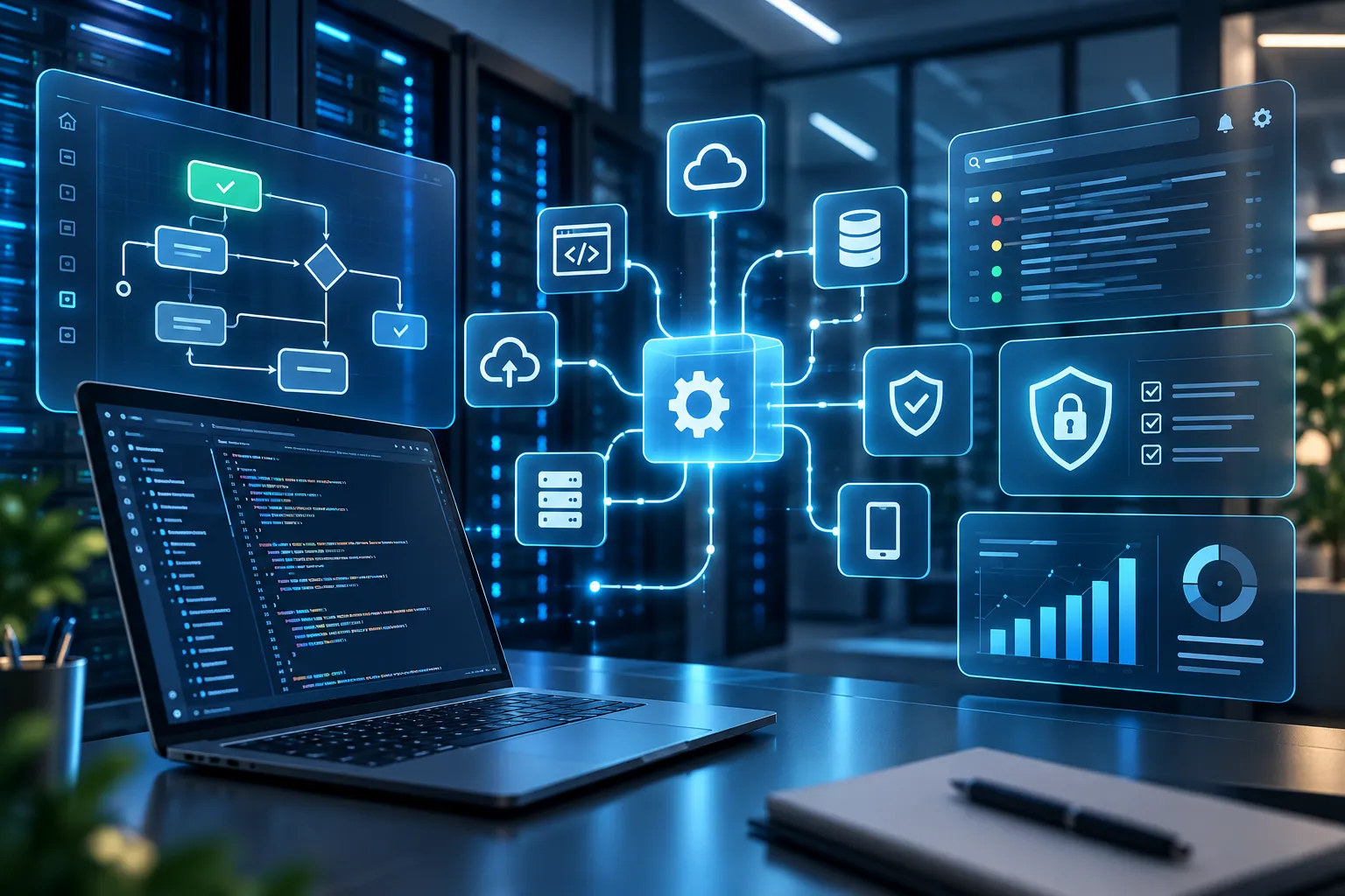 Illustration d'un flux d'automatisation complexe