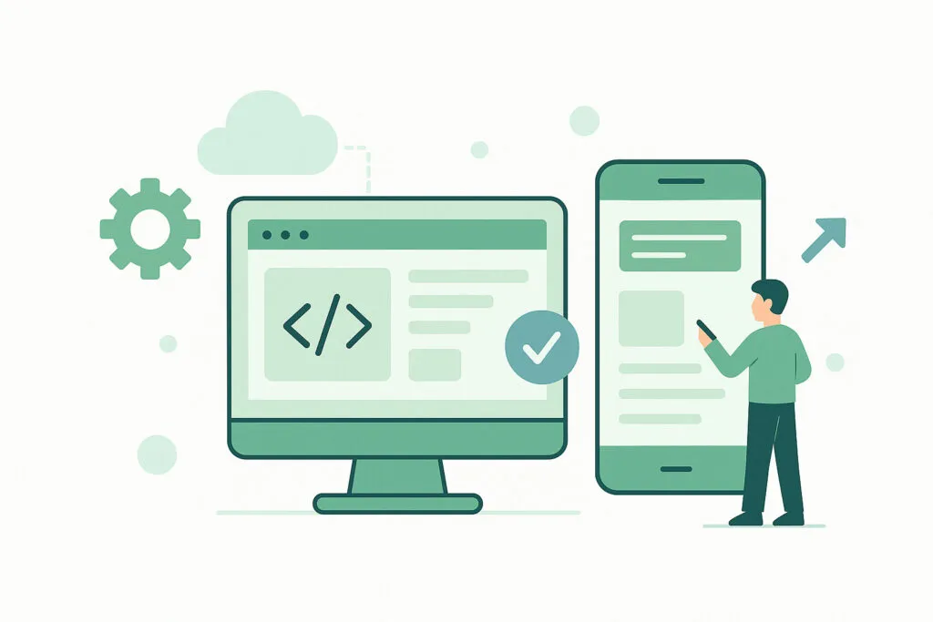 Illustration du développement de solutions web et mobiles